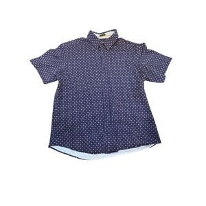 Buttercloth Mens Icy Cotton‎ Short Sleeve Button Down Shirt Size XL Printed